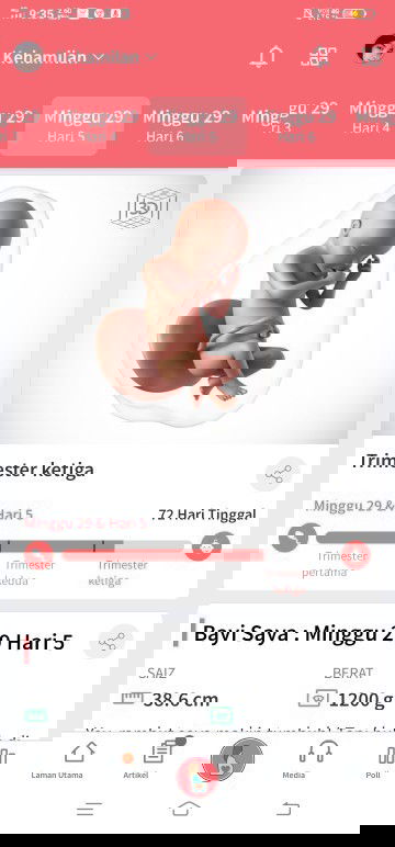 Alhamdulillah bayi bergerak aktif je 🥰😘😘 sihat2 selalu ya baby ku