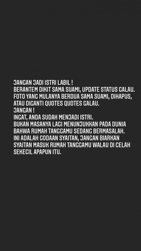 Sebagai seorang Istri ...