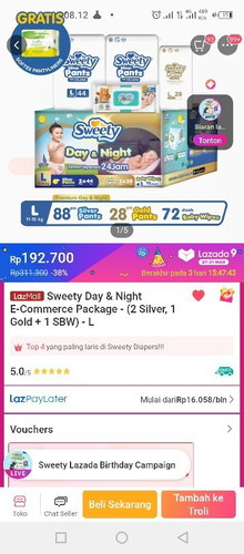 Jual pampers sweety L