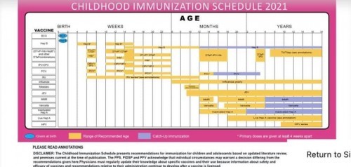 Updated Immunization Chart