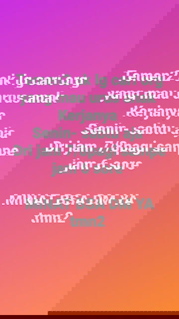 Dicari pengasuh anak