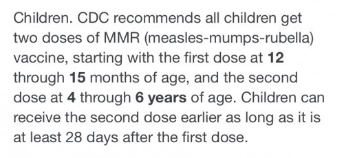 When is MMR vaccine given?