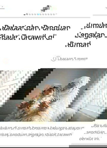 Jumlah rakaat dan panduan lengkap shalat tarawih di rumah