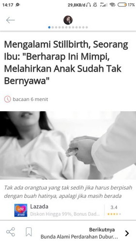 "artikel" mengalami stillbirth, seorang ibu "berharap ini mimpi, melahirkan anak yang tak bernyawa".