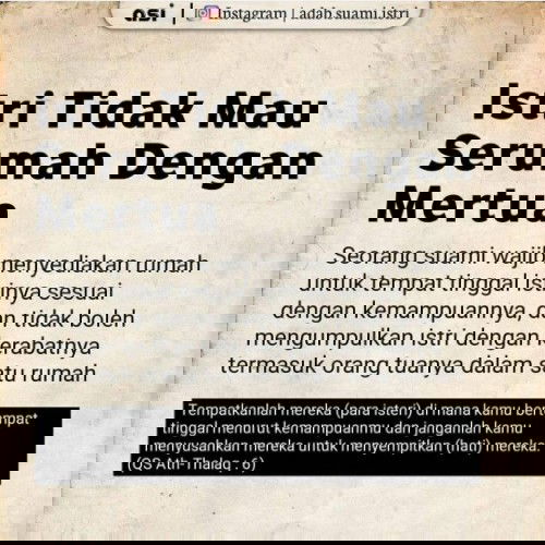 Tidak Mau Tinggal dengan Mertua