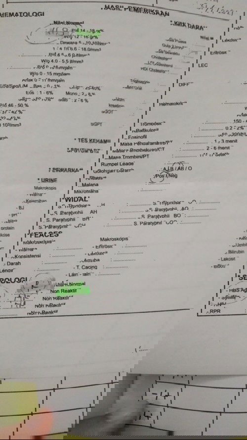 Cek hb dan HBS Ag ya reaktif/positif