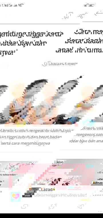 Cara menghitung tinggi serta berat badan ideal bayi dan anak. ini rumusnya !