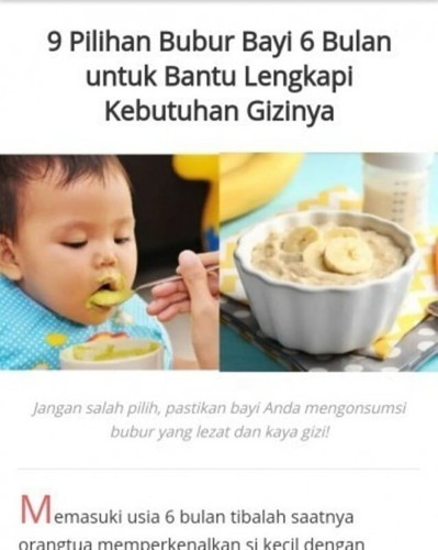 Tips memilih bubur instan untuk bayi 6 bulan