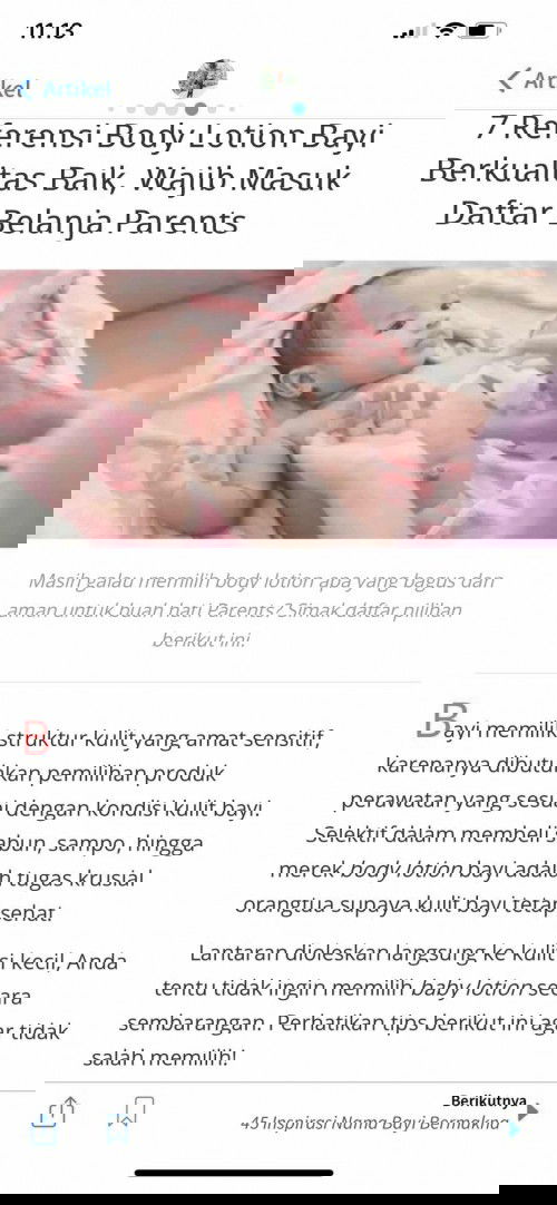 Referensi body lotion bayi