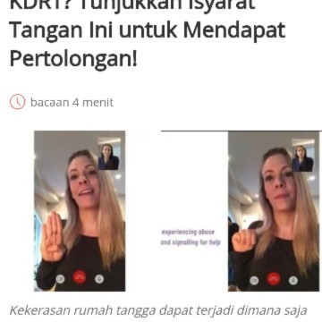 Tunjukan isyarat tangan ini untuk meminta pertolongan
