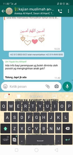 INFO BAYI PEREMPUAN YANG INGIN DI ADOPSI.