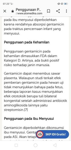 Pemakaian salep genoint gentamicin untuk ibu hamil