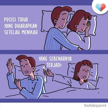 Posisi tidur ekspektasi vs realita
