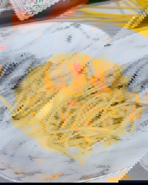 Spaghetti With Chicken Nugget