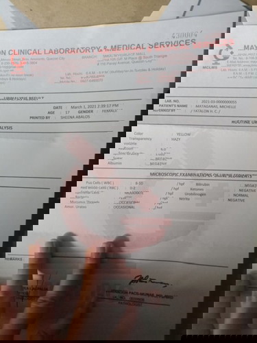 Hi goodmorning, Ask ko lang po if mataas poba ang Uti ko if ang Puss cells ko is 8-10