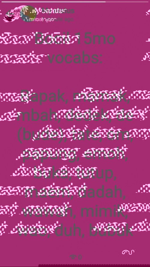 kosakata anak 15bulan