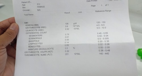 Low hemoglobin