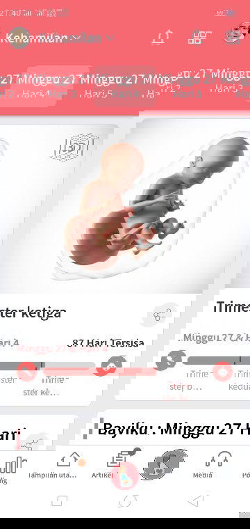 Fitur pemantau kehamilan mengedukasi dengan beragam  informasi