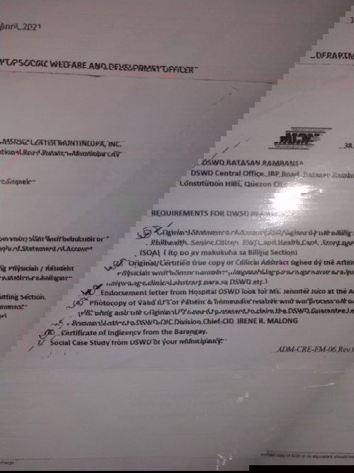 DSWD FINANCIAL ASSISTANCE