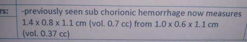 SUBCHORIONIC HEMORRHAGE