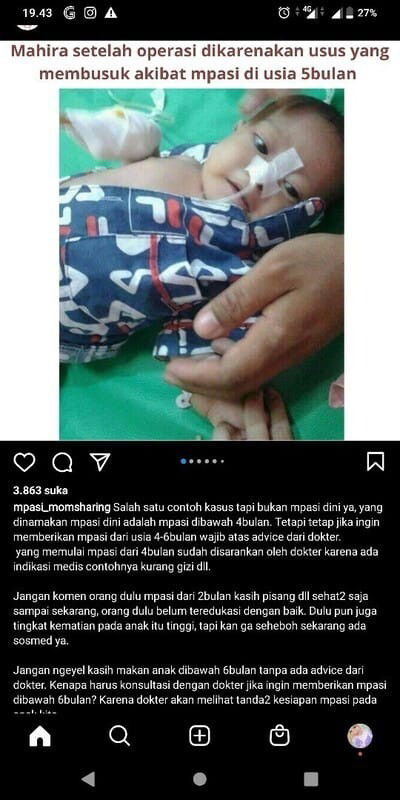 Mpasi dini tanpa anjuran dokter