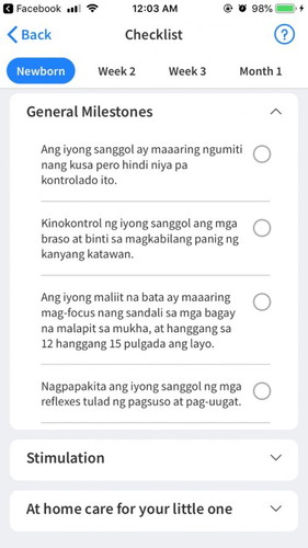 Checklist on app
