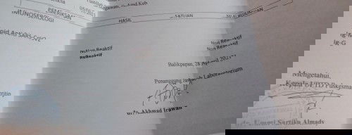 Hasil rapidt di puskesmas