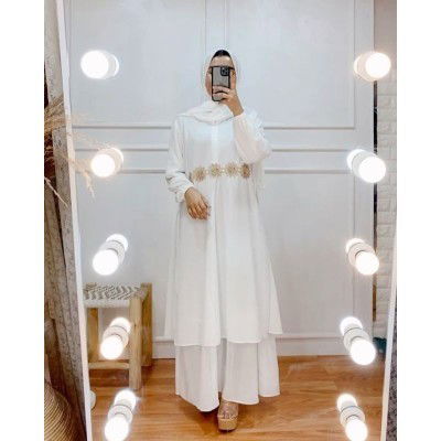 Gamis melayu renda pinggang