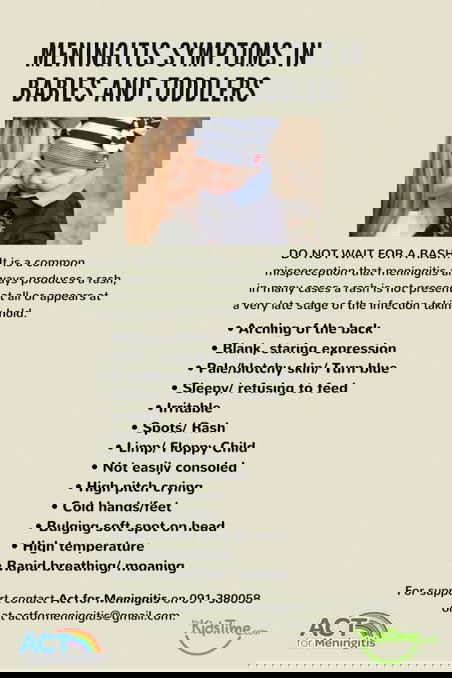 Meningitis Symptoms on babies and toddler.