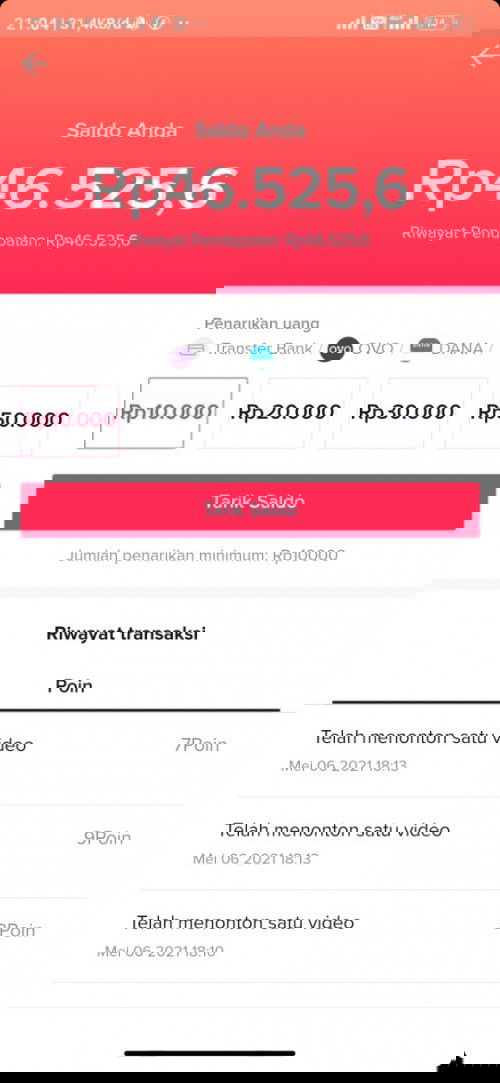 Maaf bun buat yg belum pernah download tiktok lite aku kasih 50rbu