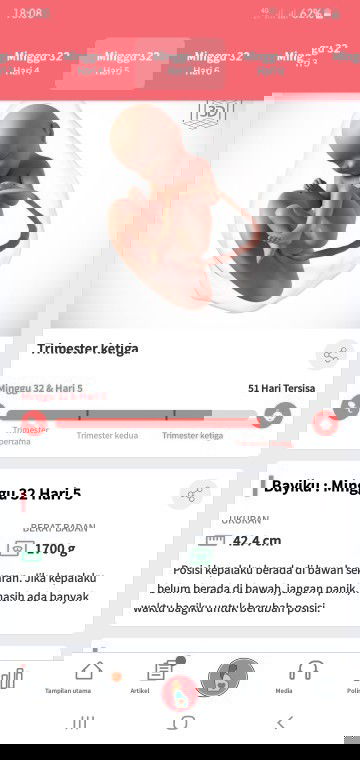 BB janin 1.900 gram usia kehamilan 32W/5D
Normalkah ?  Atau besar ?