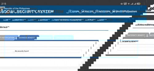 SSS Sickness Notification