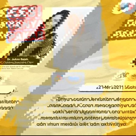 Sesi Tanya Pakar bersama Dr. JoAnn Rajah, ABC Children Specialist Clinic