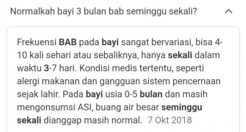Frekuensi BAB bayi 3 bulan