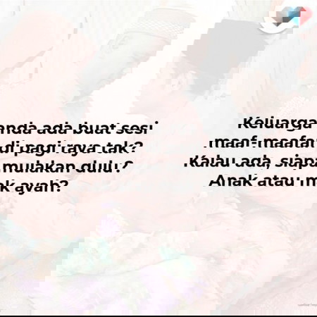 Siapa masih amalkan lagi tradisi pagi raya ni ya?