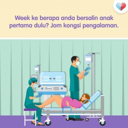 Anak pertama bersalin week ke berapa?