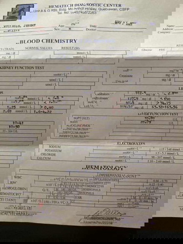 Blood Chem, Hematology