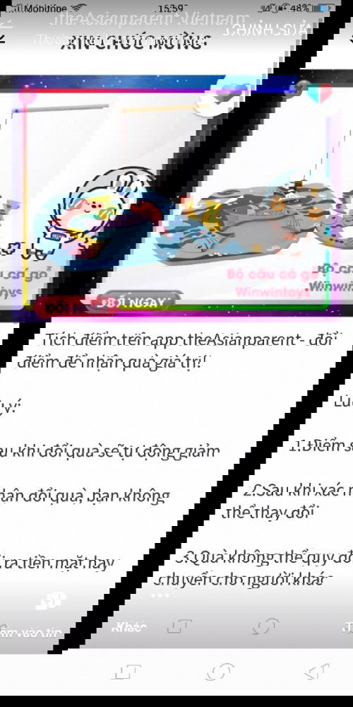 Nhận quà đổi điểm