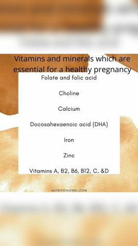 Essential Vitamin and minerals for a healthy pregnancy