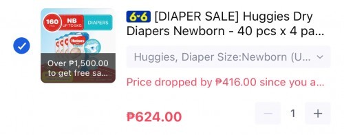 Stocking of diapers.