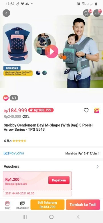Gendongan m shape