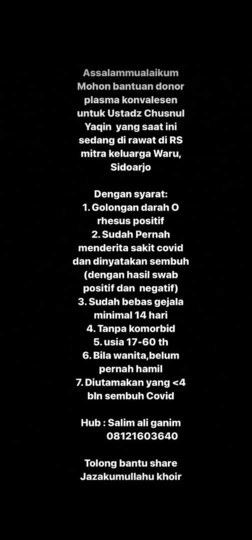 Buntuh donor plasma darah