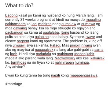 Marriage advice