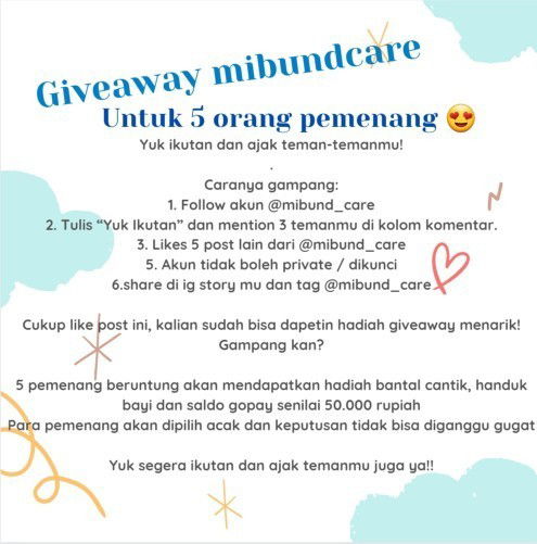 Giveaway mibund care dapatkan hadiah menarik