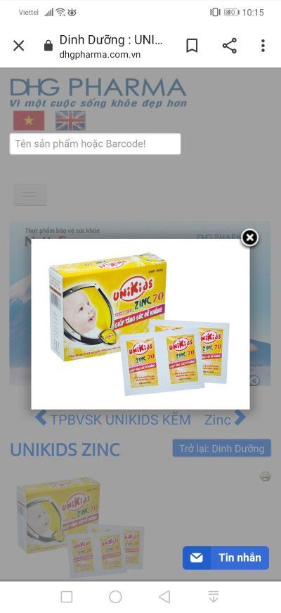 Có ai bo sung kẽm nay cho con không a