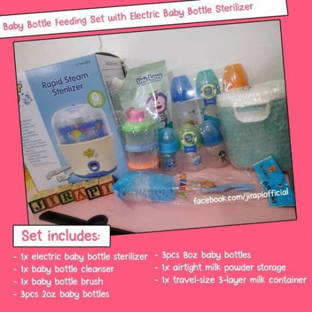 Complete Baby Bottle Feeding Set with Sterilizer