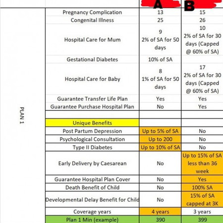 Which pregnancy plan do you think is better? A or B?