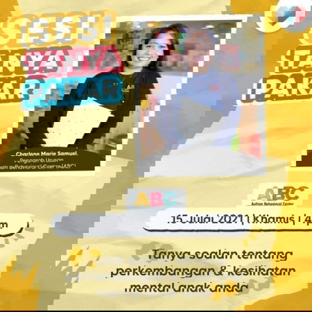 Sesi Tanya Pakar bersama Cik Charlene Marie Samuel, Pengarah Urusan Autism Behavioral Centre (ABC)