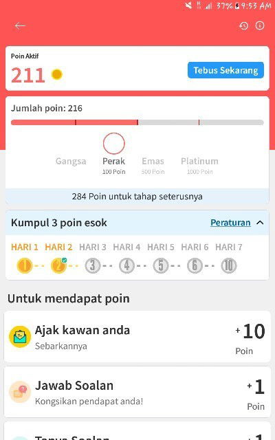 Macam mana nak tebus poin ini ye