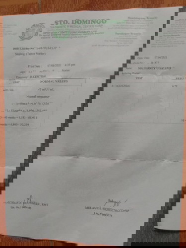 Ask ko lang po,s ultrasound ko pinaghihinalaan n may molar pregnancy ako, kaya nagpakuha ako ng dugo